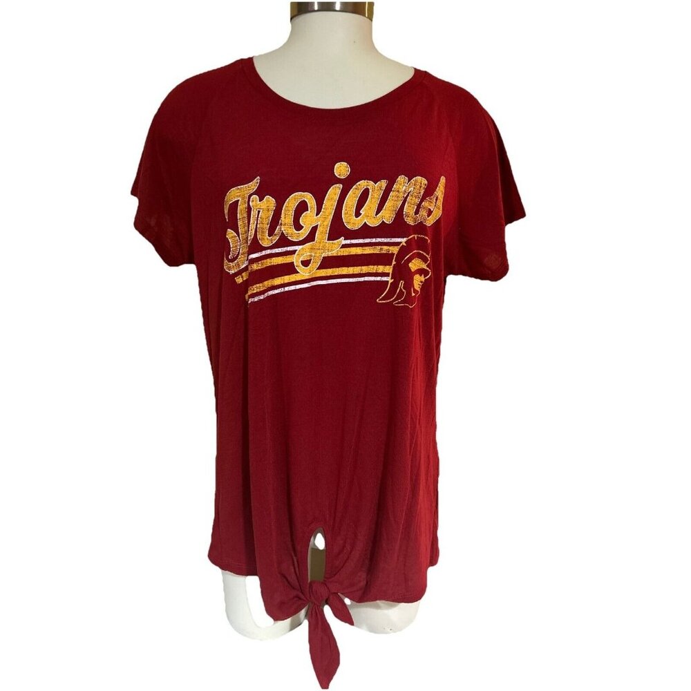 USC Trojans Colosseum Athletics The Front Tie Red T-Shirt Women's M NEW